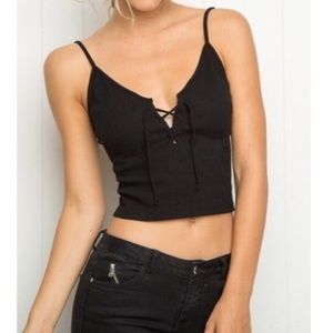 Brandy Melville Lace up Crop Top